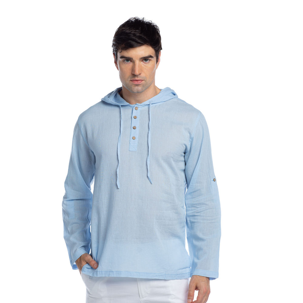 Hoodie T-shirt-Ice Blue