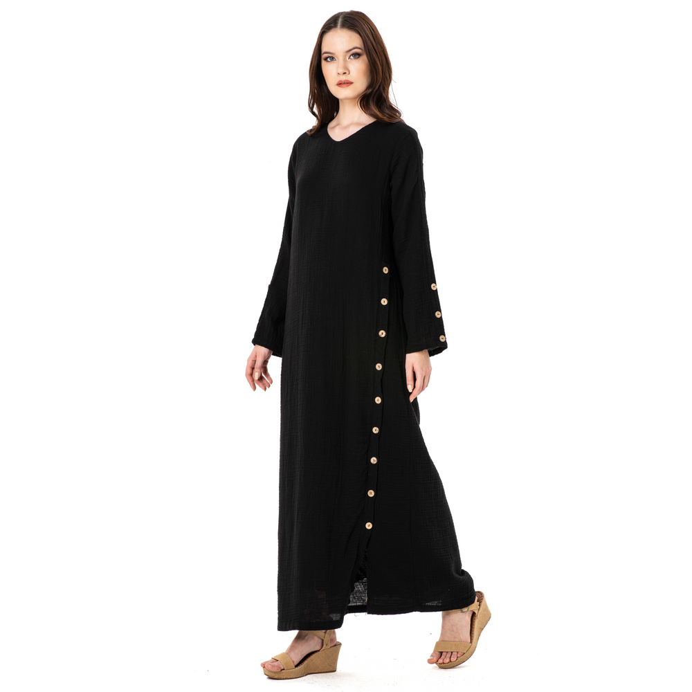 JENNY DOUBLE LONG DRESS-BLACK