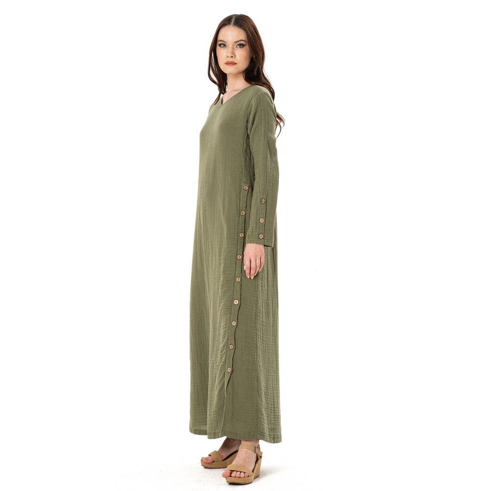 JENNY DOUBLE LONG DRESS-OLIVE