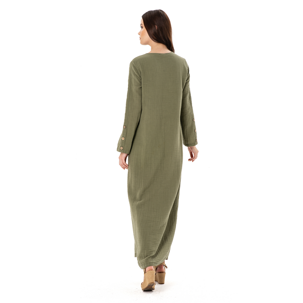 
                      
                        JENNY DOUBLE LONG DRESS-OLIVE
                      
                    