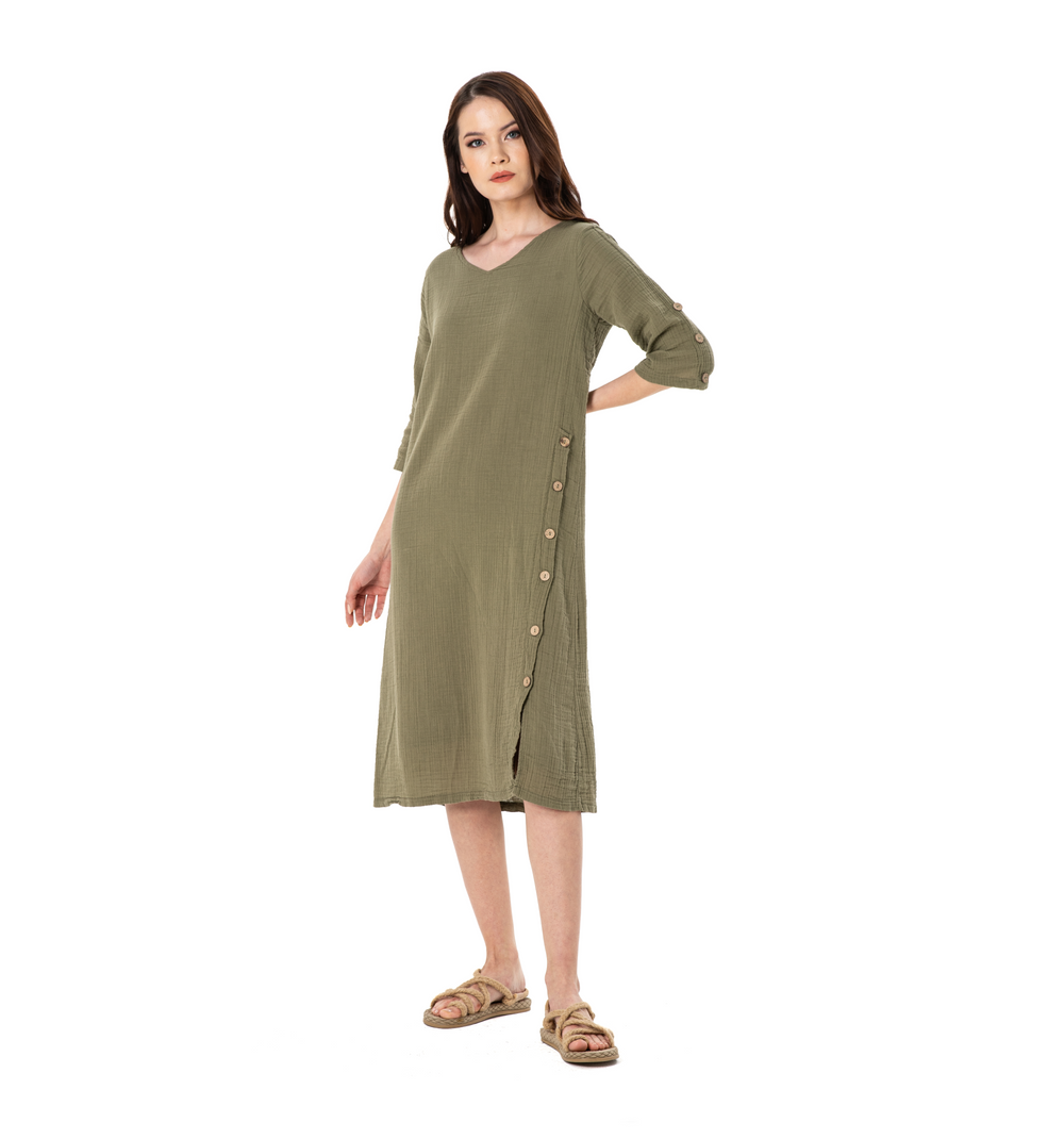 JENNY DRESS DOUBLE-OLIVE