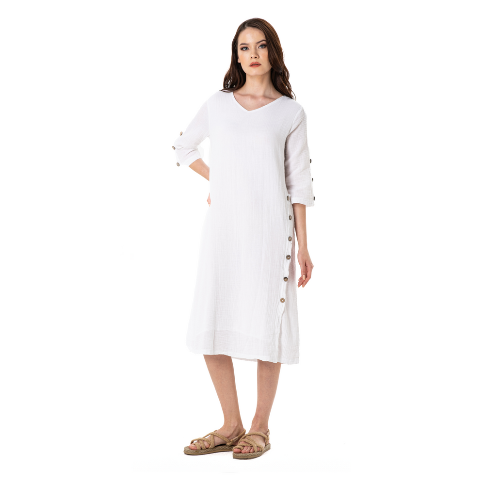 JENNY DRESS DOUBLE-WHITE