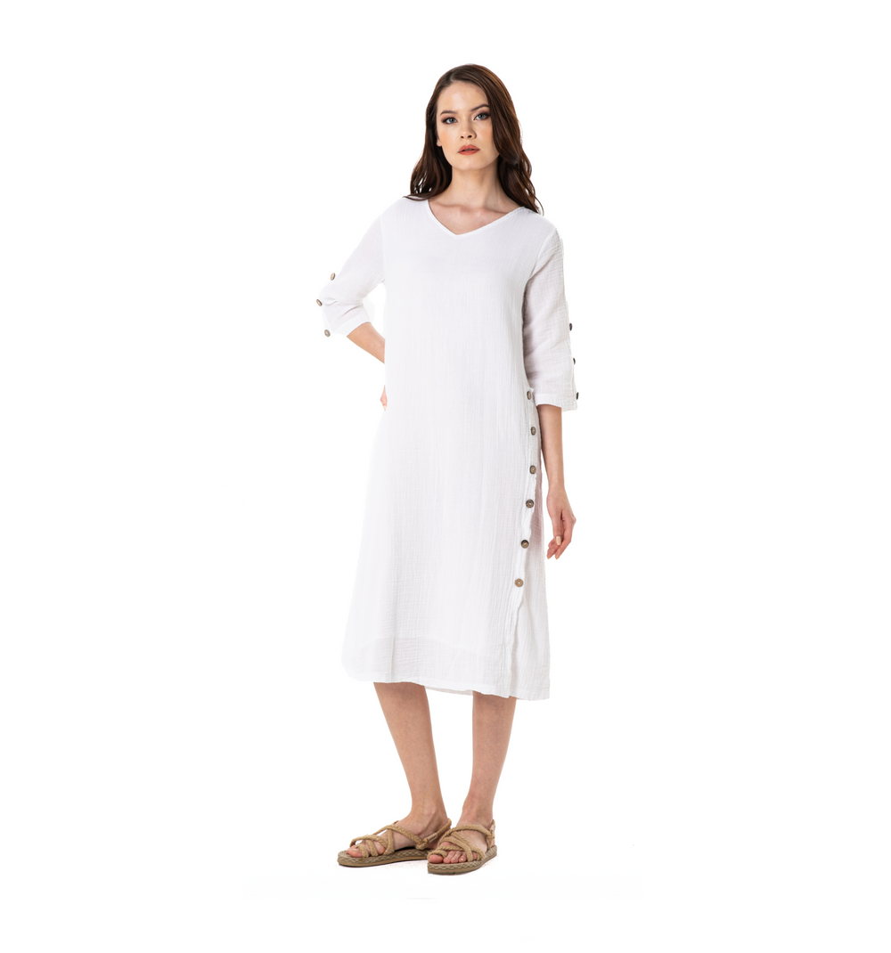 JENNY DRESS DOUBLE-WHITE