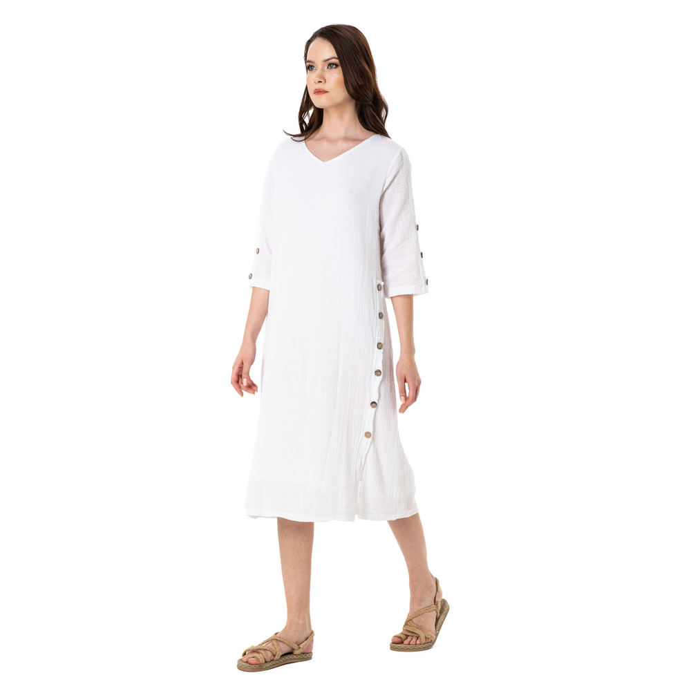 JENNY DRESS DOUBLE-WHITE