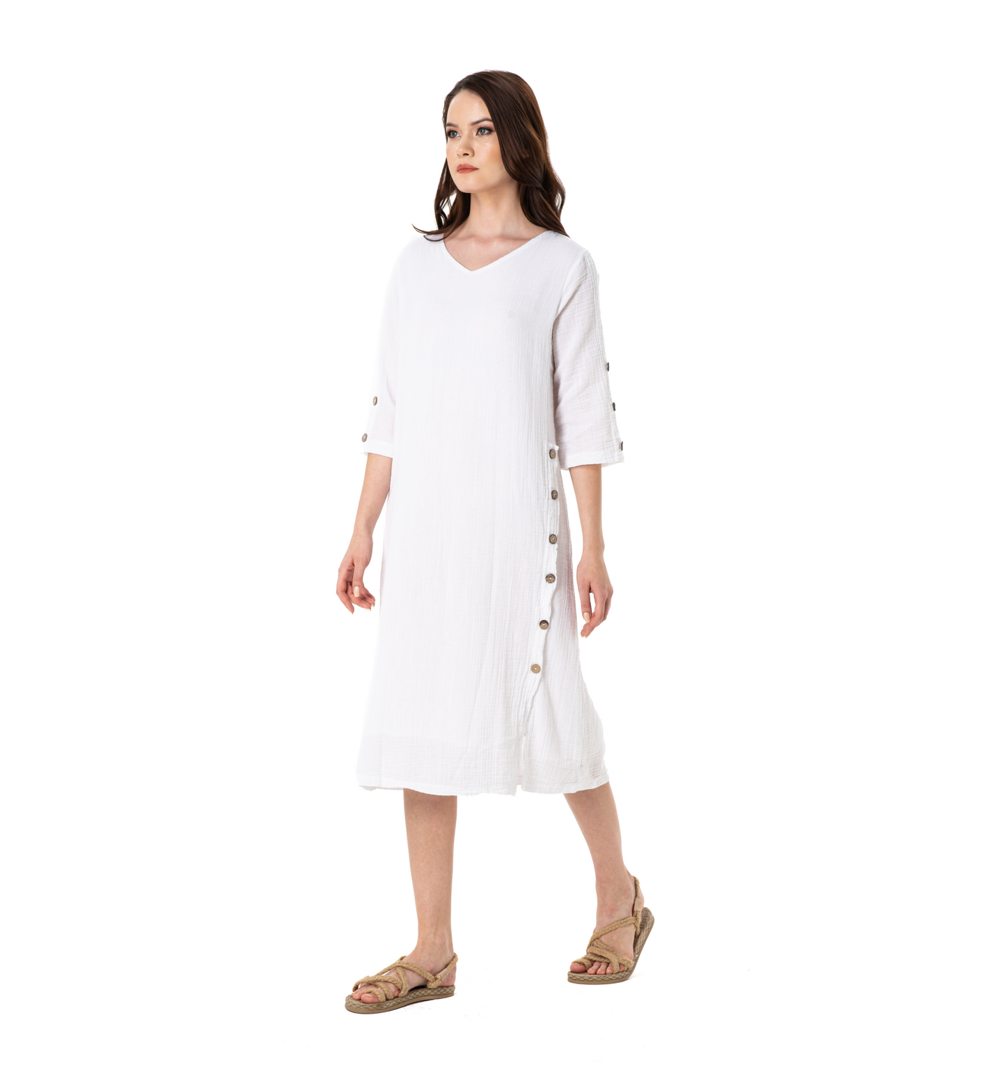 JENNY DRESS DOUBLE-WHITE