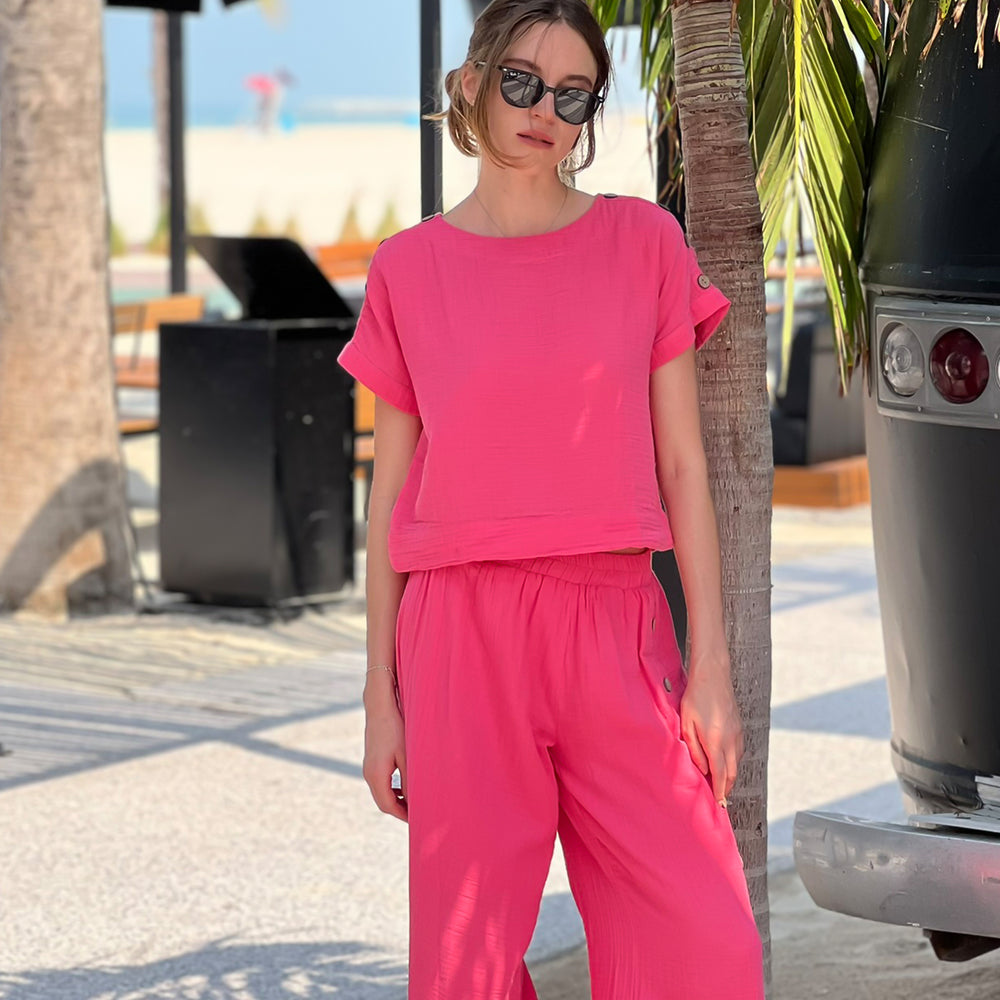 
                      
                        JENNY DOUBLE PANT- HOT PINK
                      
                    