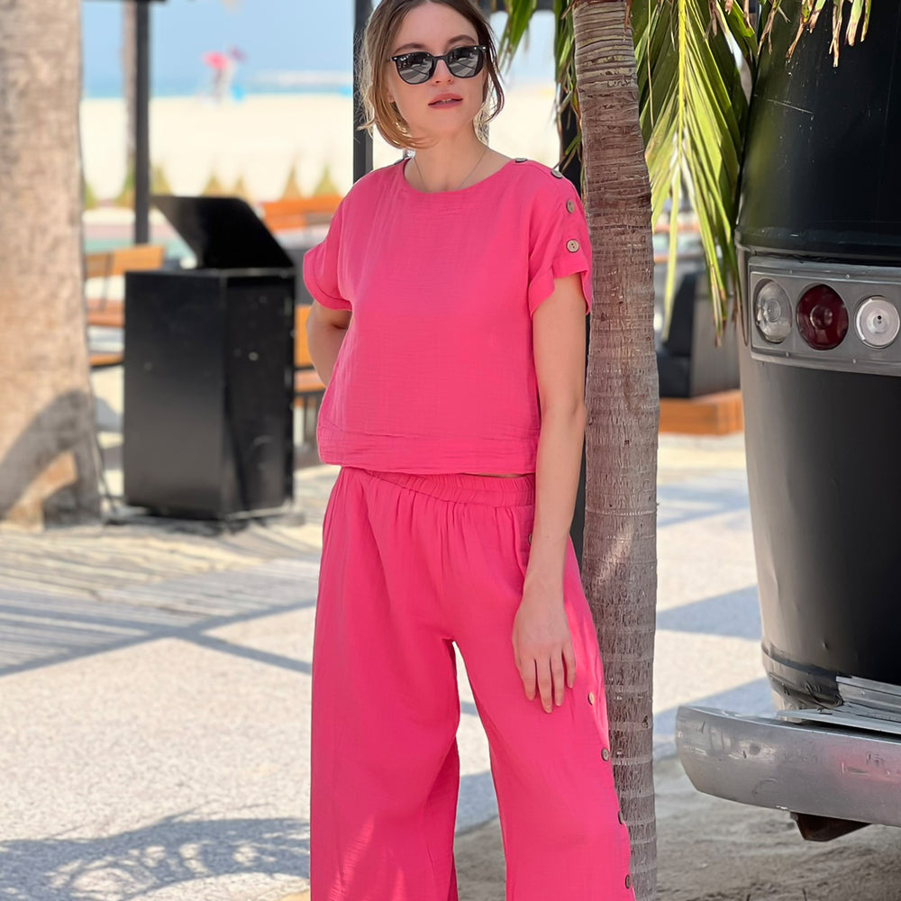 
                      
                        JENNY DOUBLE PANT- HOT PINK
                      
                    