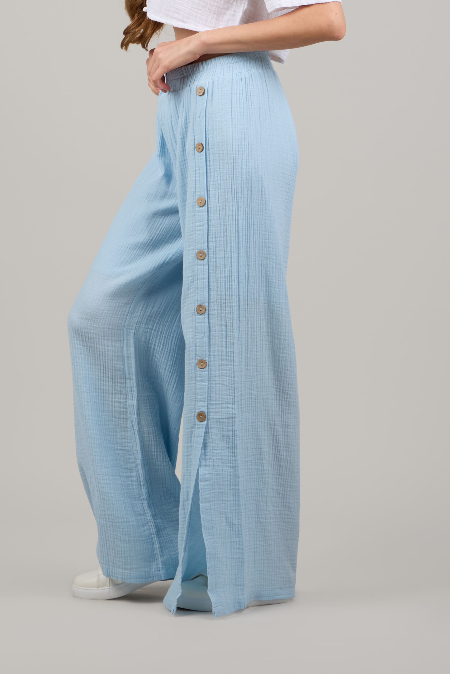 بنطال جيني مزدوج - أزرق ثلجي