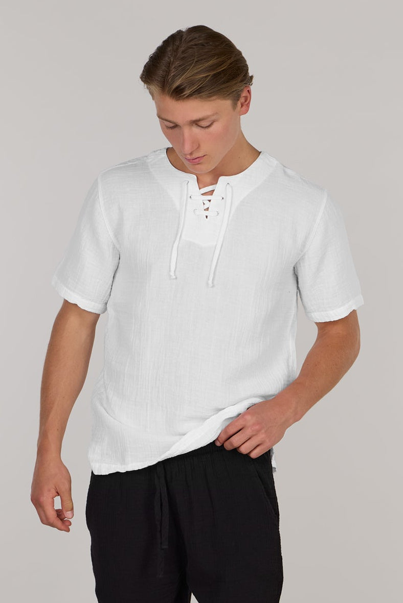 STRING CREW NECK DC-WHITE