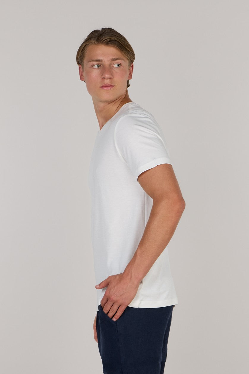 Мягкая хлопковая футболка премиум-класса с V-образным вырезом