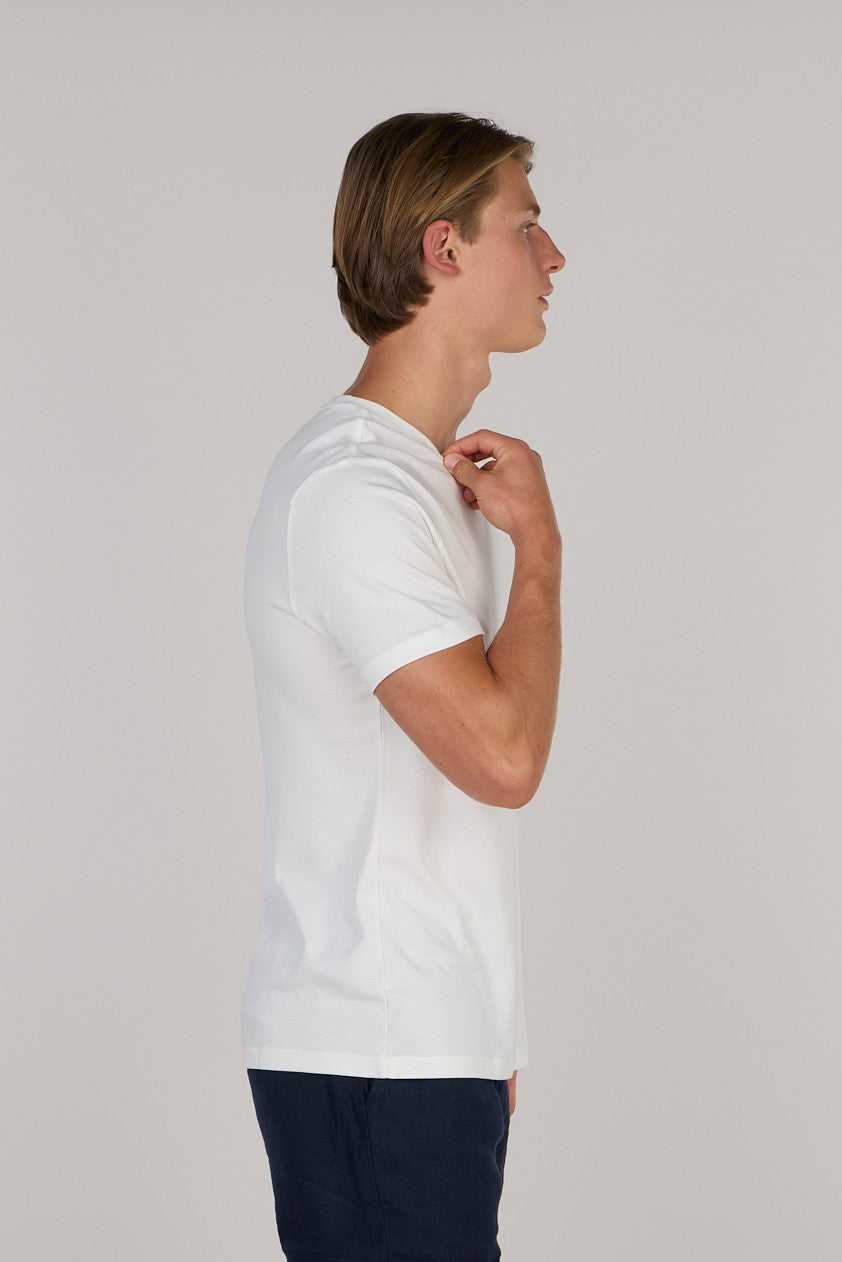 Мягкая хлопковая футболка премиум-класса с V-образным вырезом