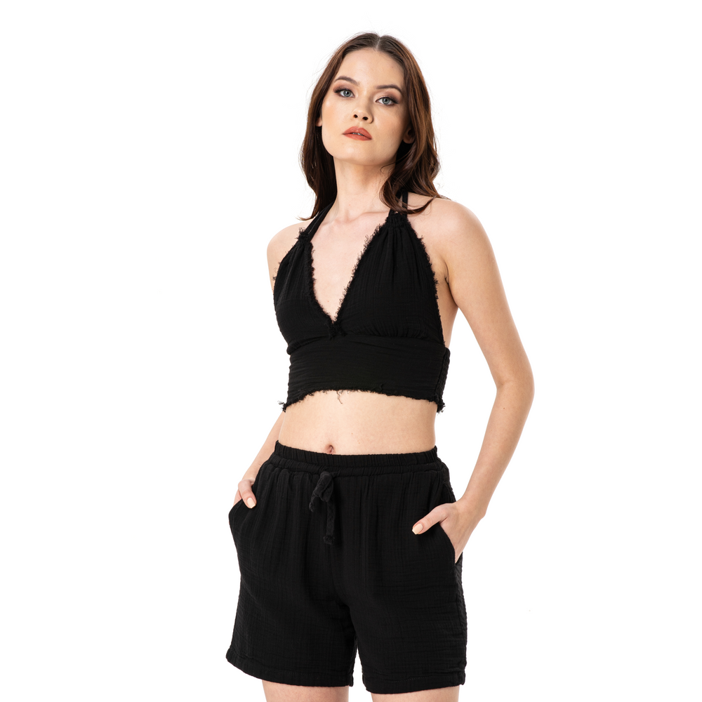 KATTY MINI TOP DOUBLE-BLACK