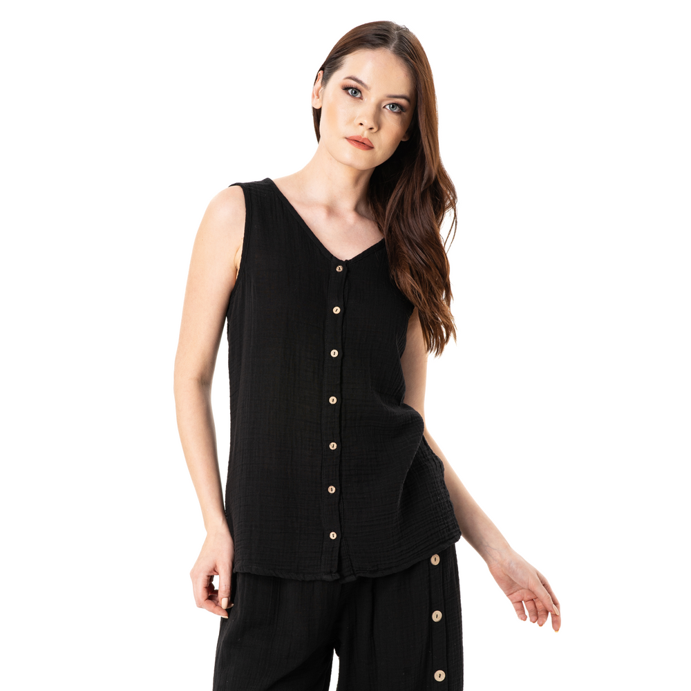 
                      
                        KATTY SLEEVELESS TOP DOUBLE-BLACK
                      
                    