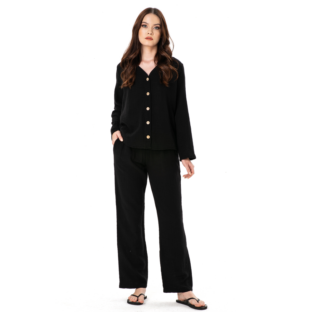 
                      
                        JENNY SHIRT DOUBLE- BLACK
                      
                    