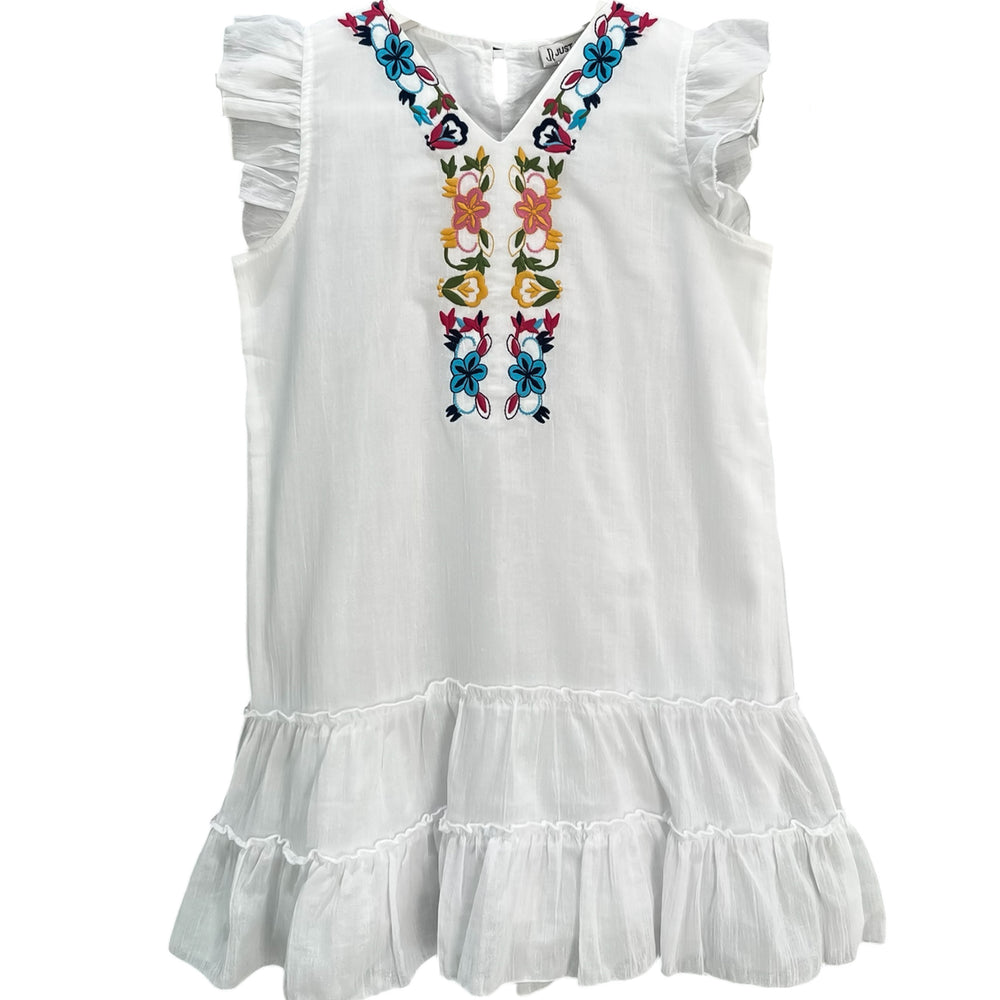 KIDS SHOLDIE DRESS-WHITE