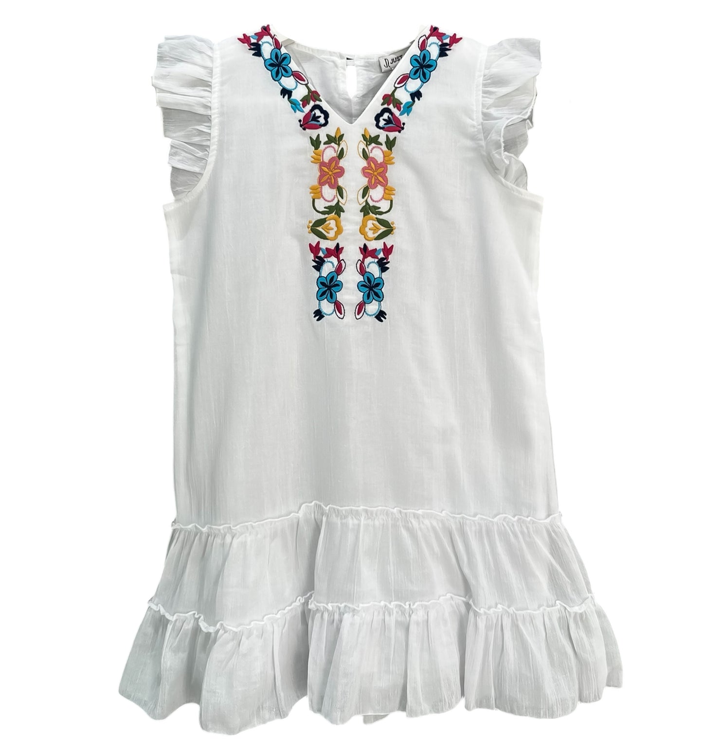 KIDS SHOLDIE DRESS-WHITE