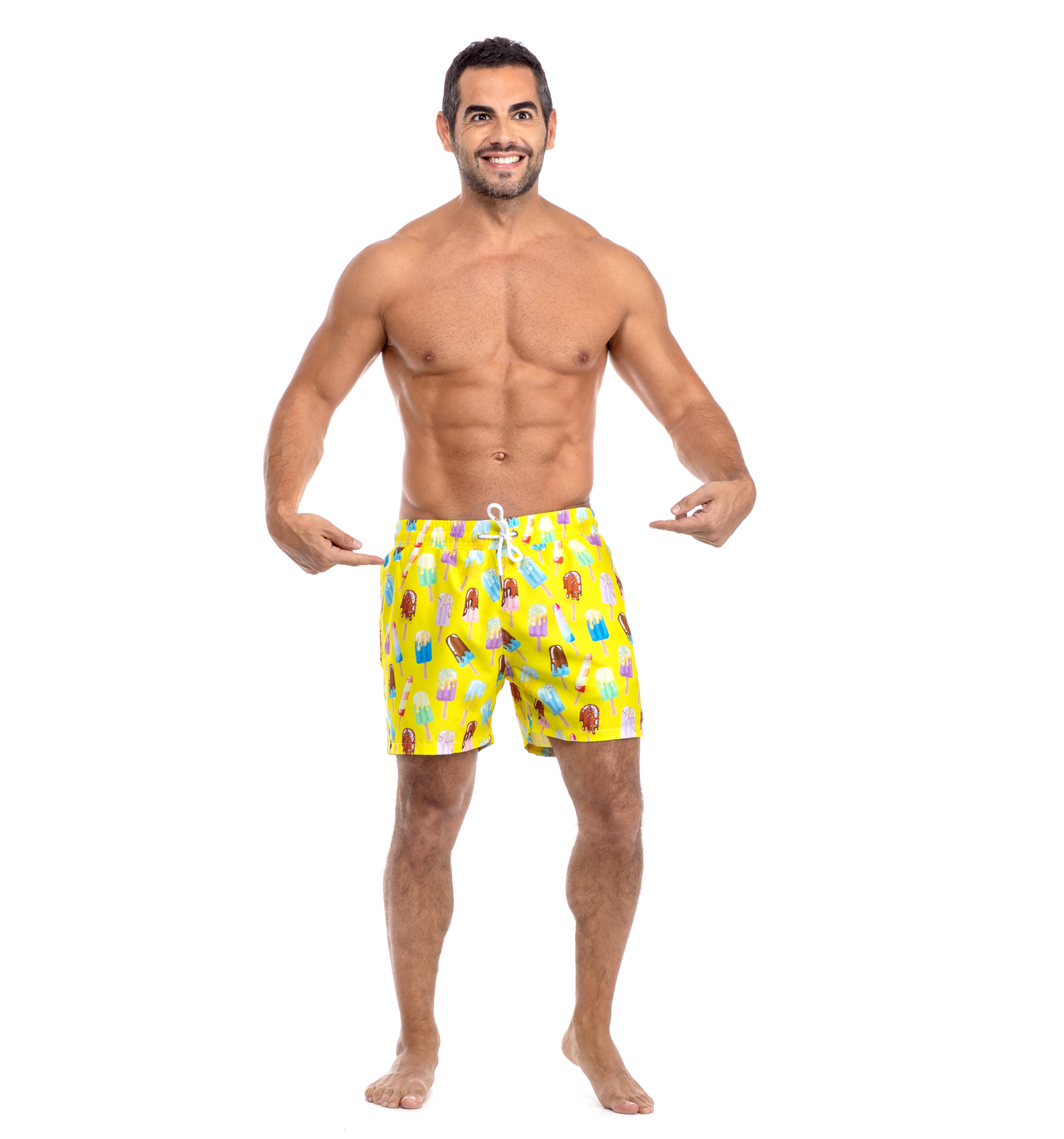 Men Swim Shorts - Treats in Yellow