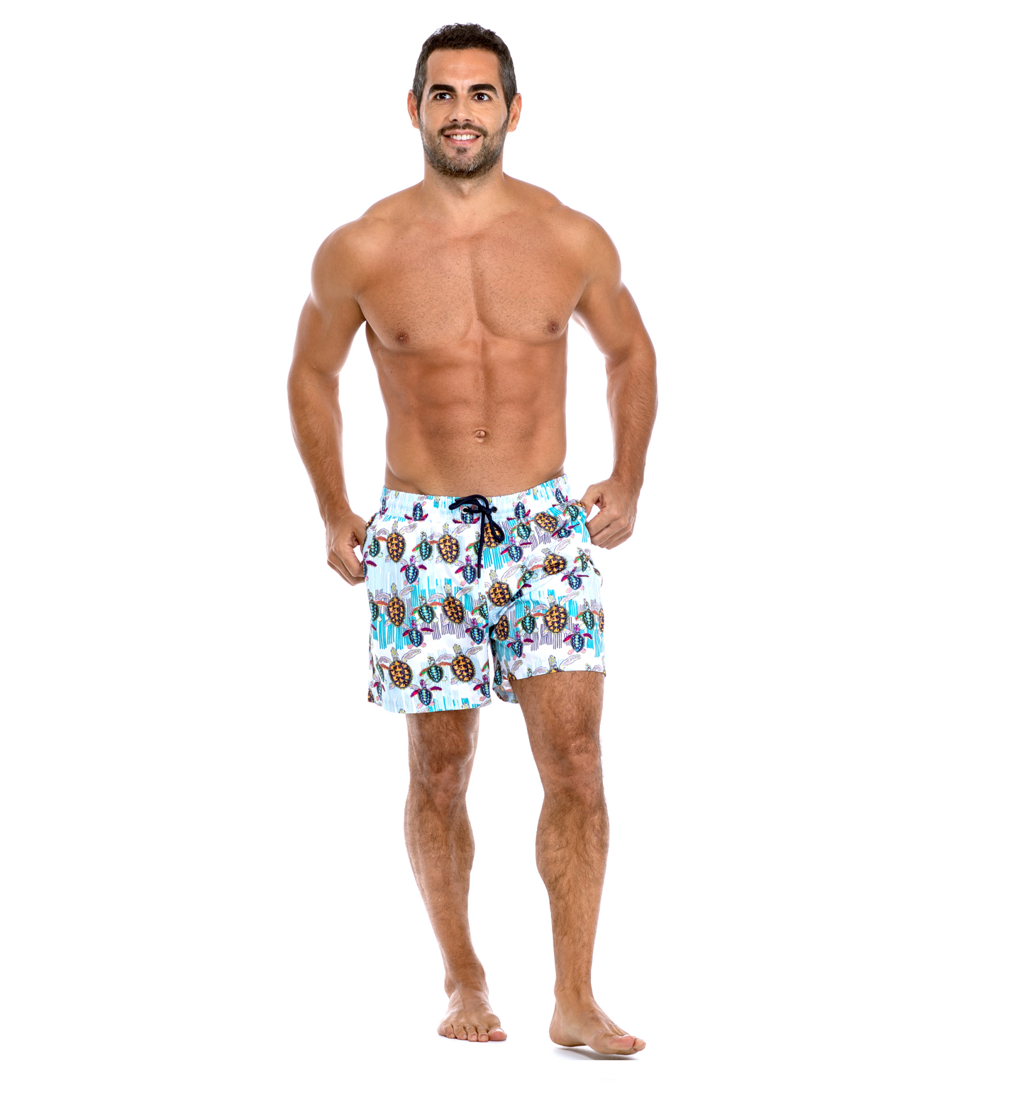 Men Swim Shorts - Turtle Move