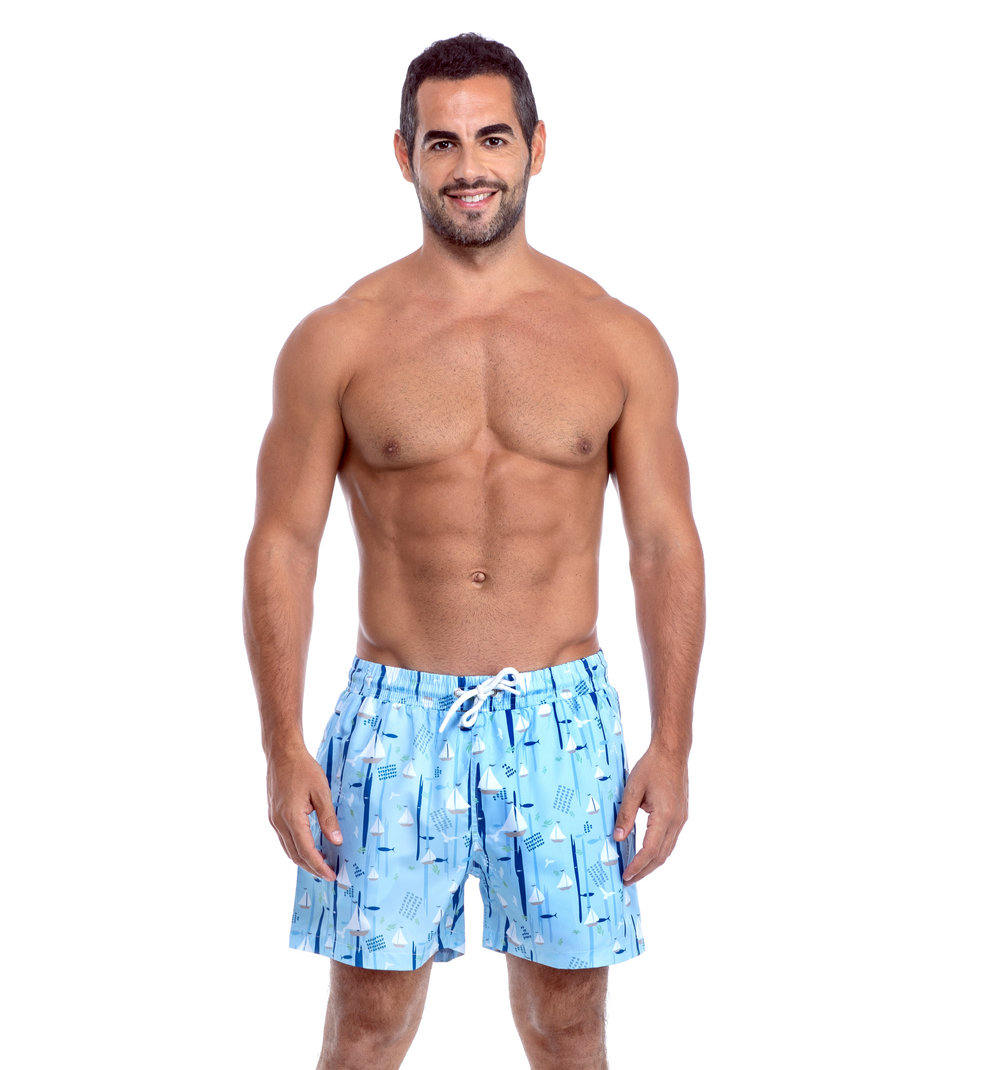 Men Swim Shorts - Yacht Dreams