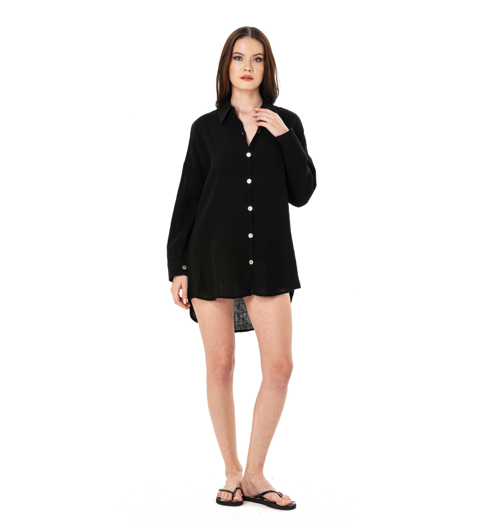 NIKKI DOUBLE SHIRT-BLACK