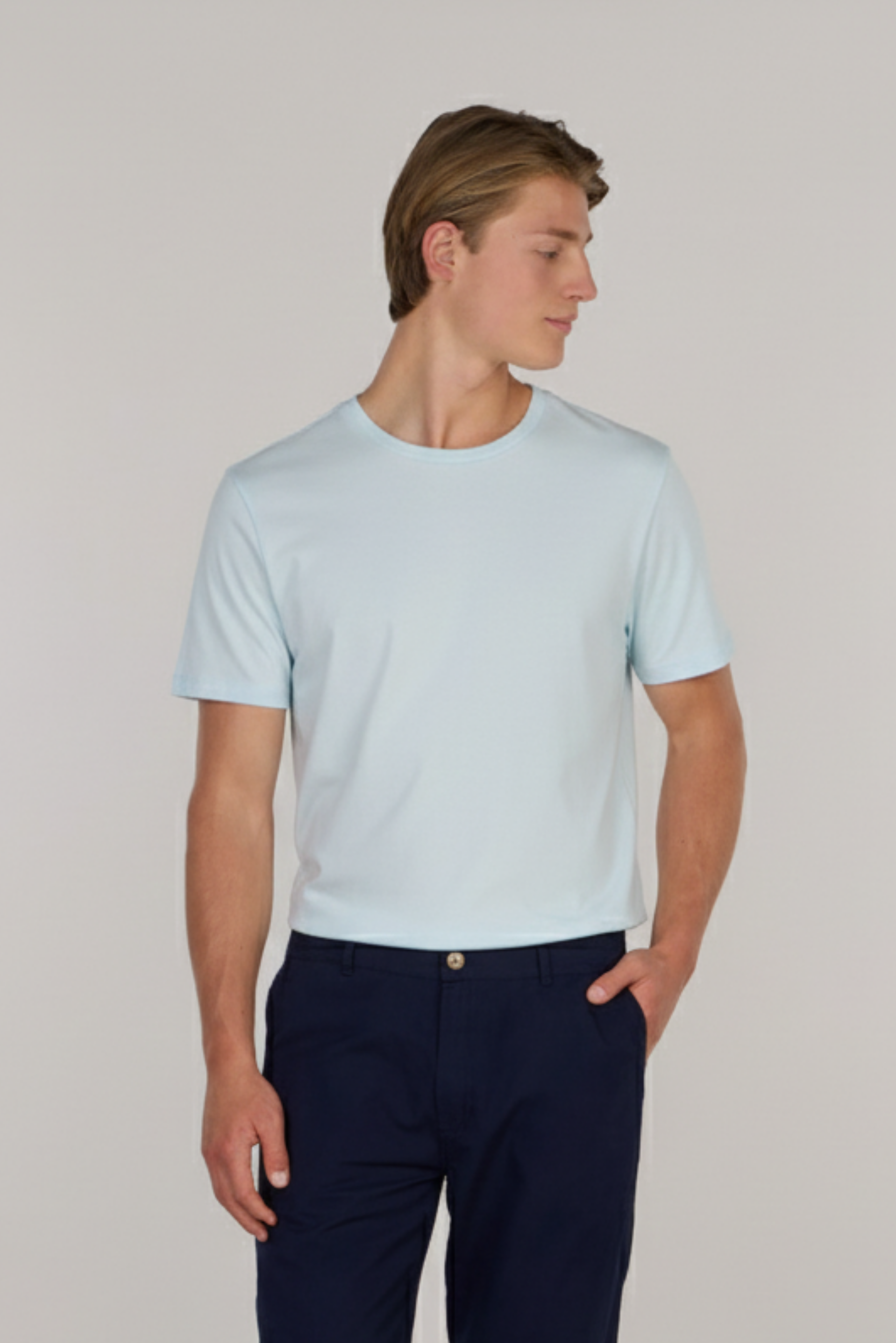 Мягкая хлопковая футболка премиум-класса с круглым вырезом