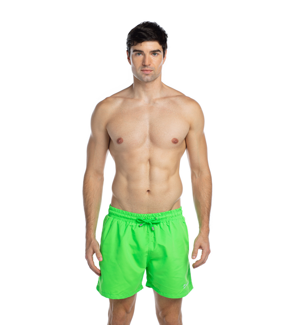 Solid Neon Green - Swim Shorts