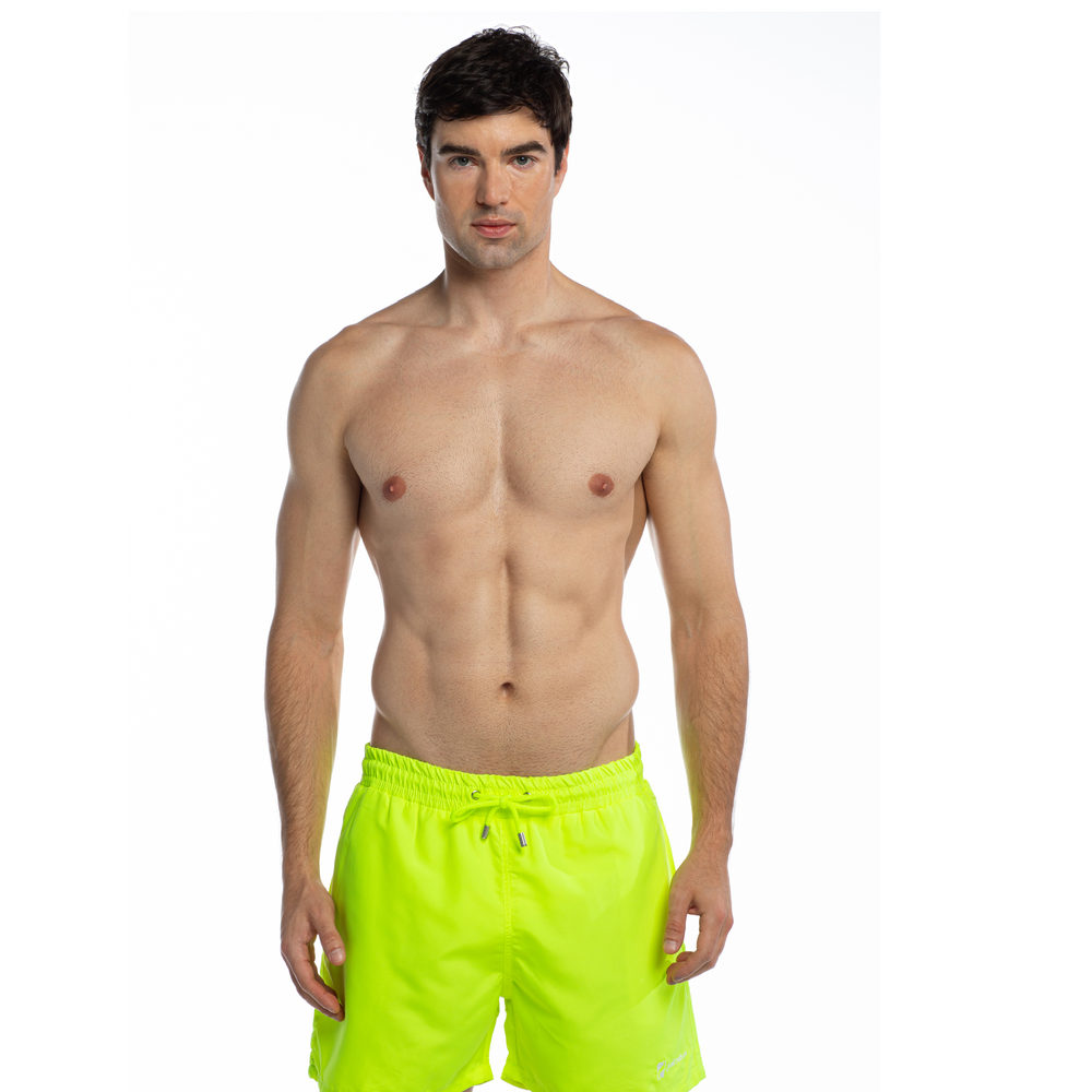 Solid Neon Yellow - Swim Shorts