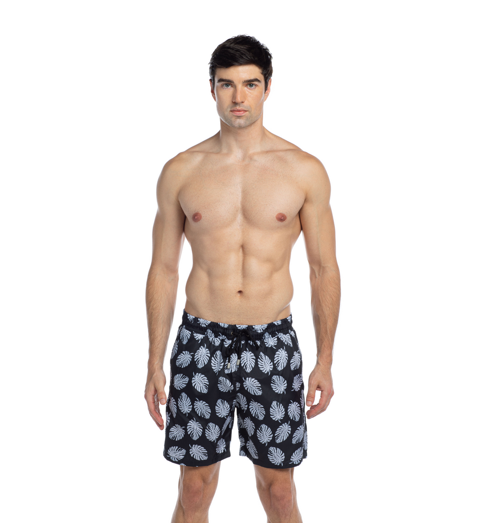 Splendour - Palm Leaves Black - Swim Shorts