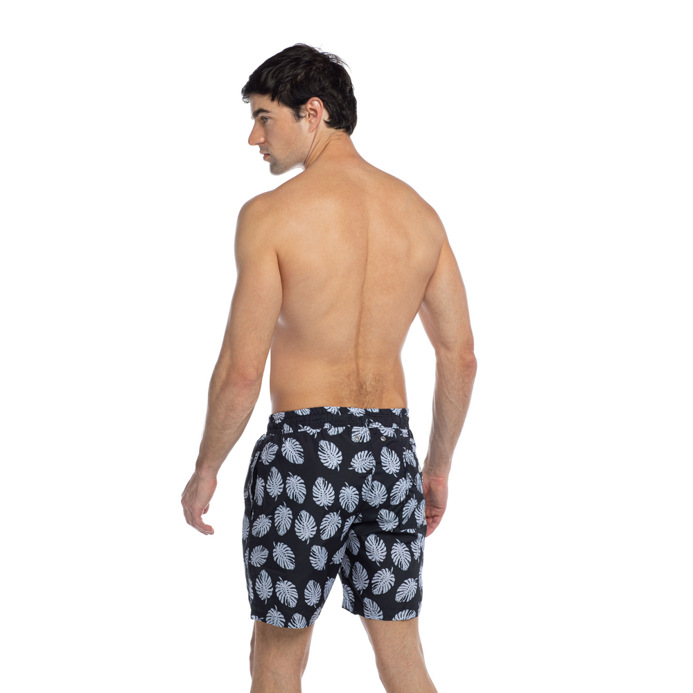 Splendour - Palm Leaves Black - Swim Shorts