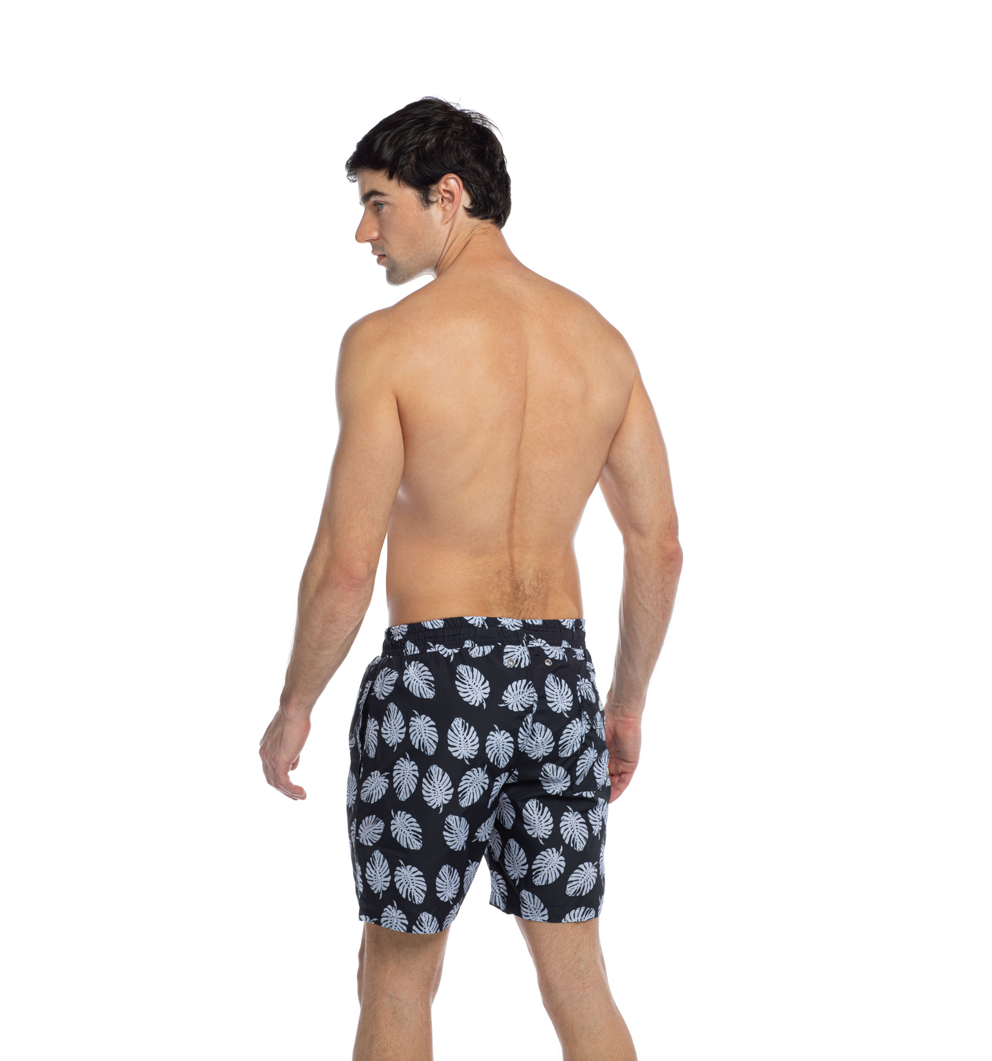 Splendour - Palm Leaves Black - Swim Shorts