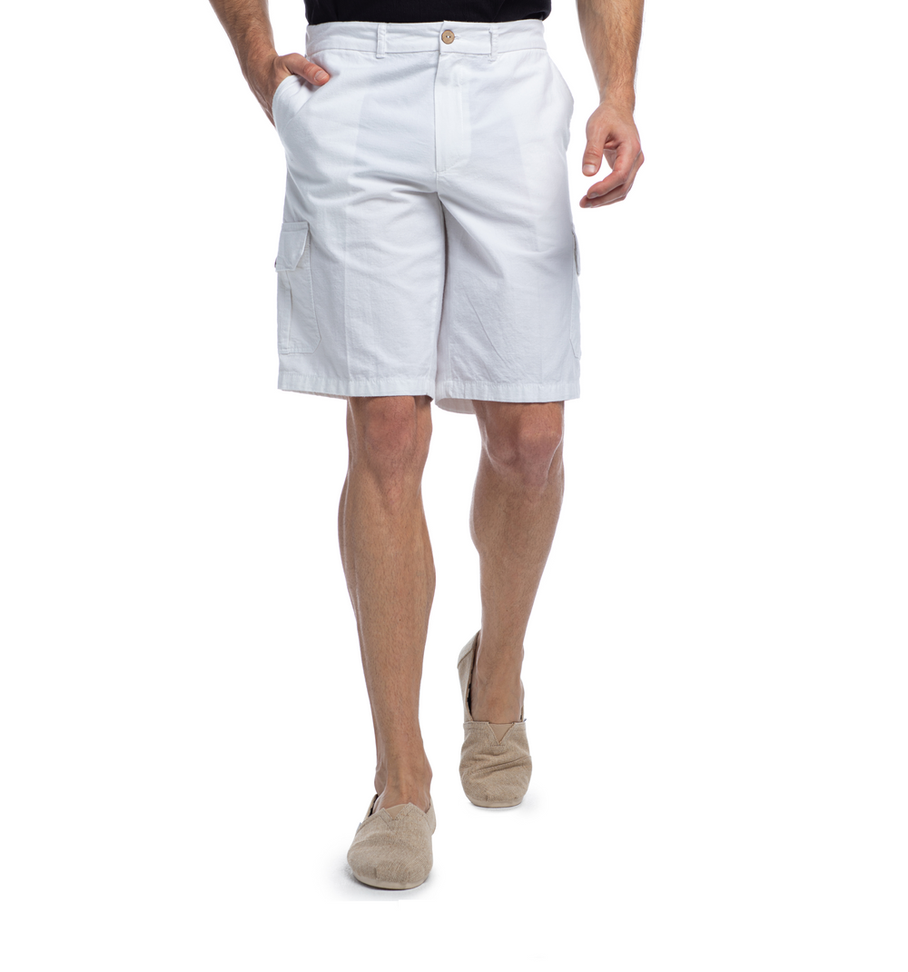 WILLIAM CARGO SHORTS-WHITE