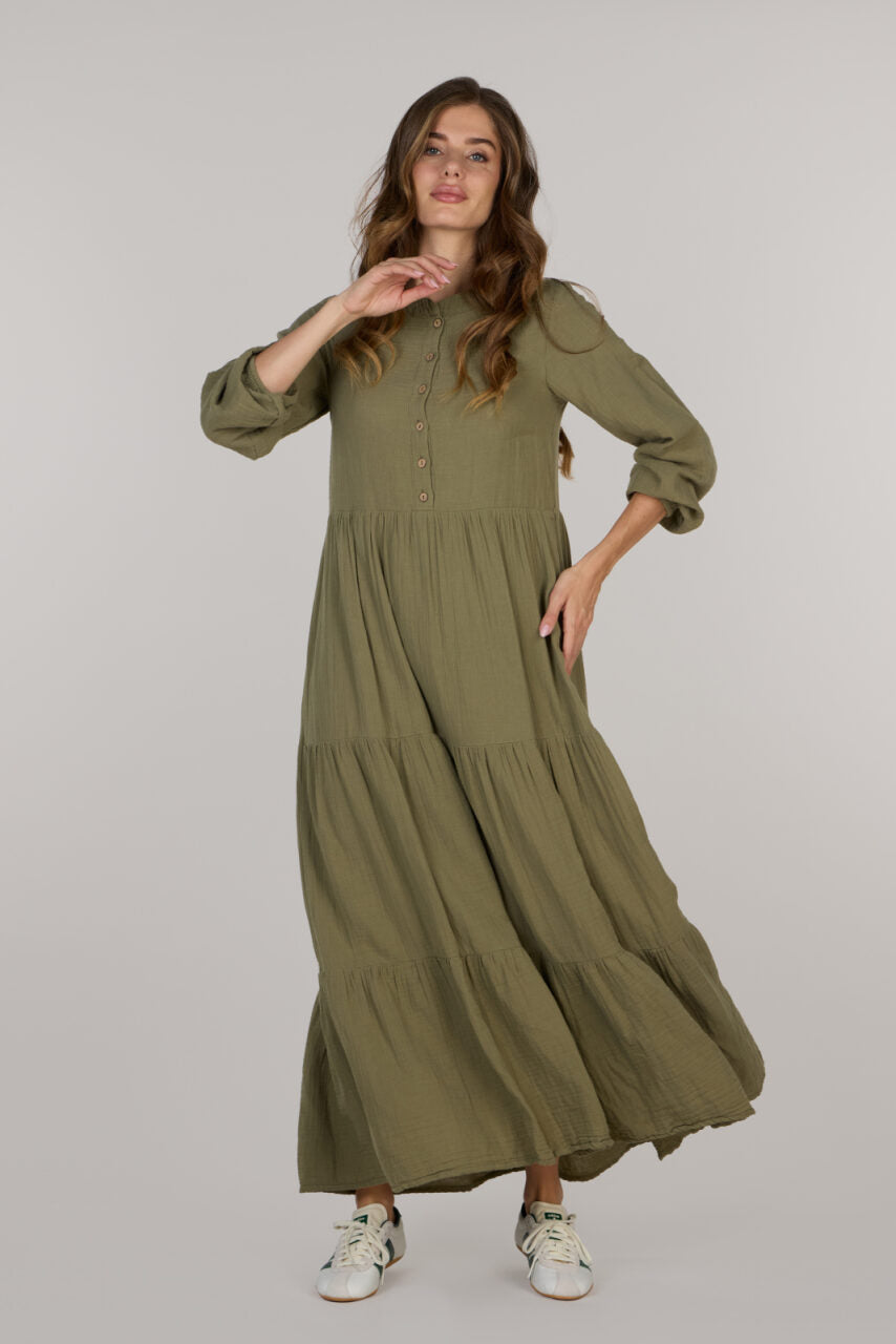 IRINA LONG DRESS DC-OLIVE