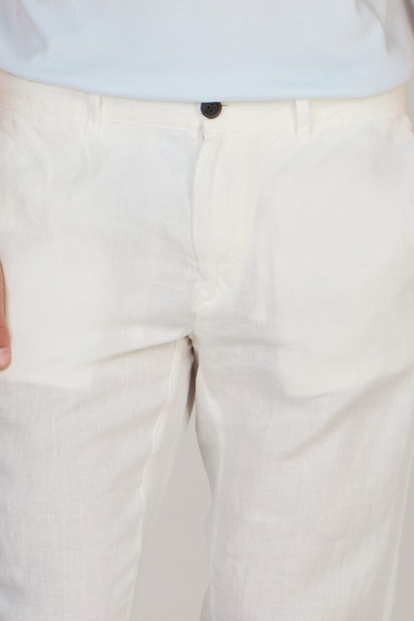 ICONIC LINEN TROUSERS-WHITE