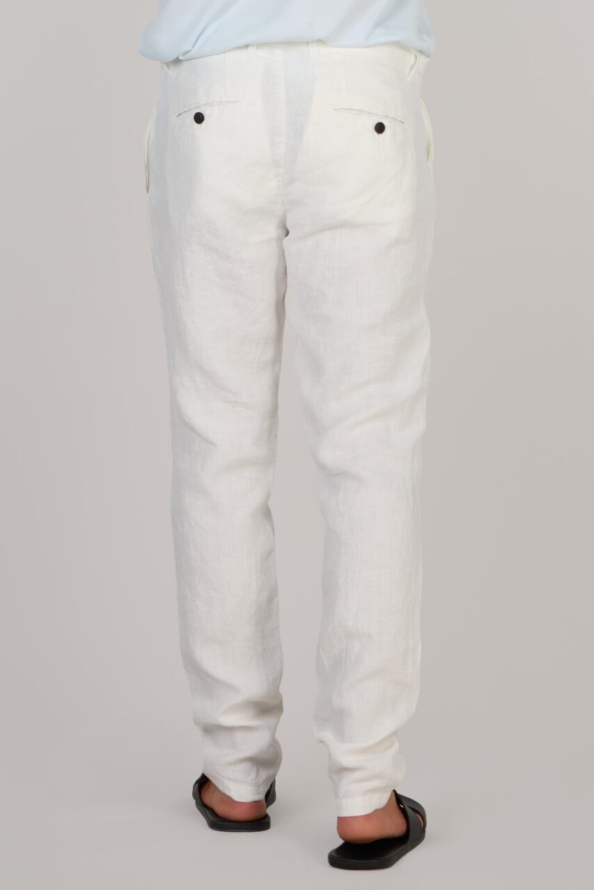 ICONIC LINEN TROUSERS-WHITE