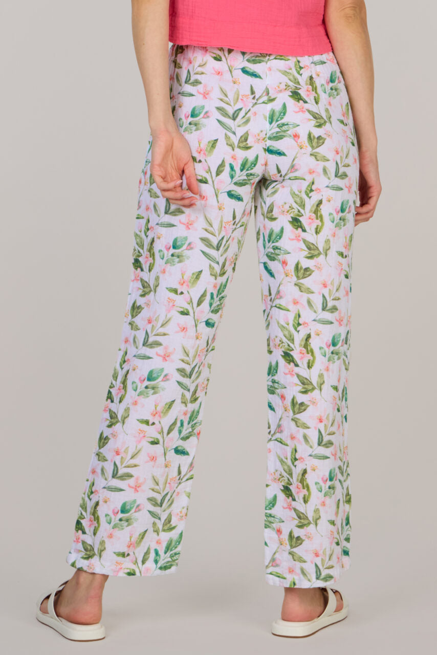 DOUBLE COTTON TROUSERS-WHITE/GREEN