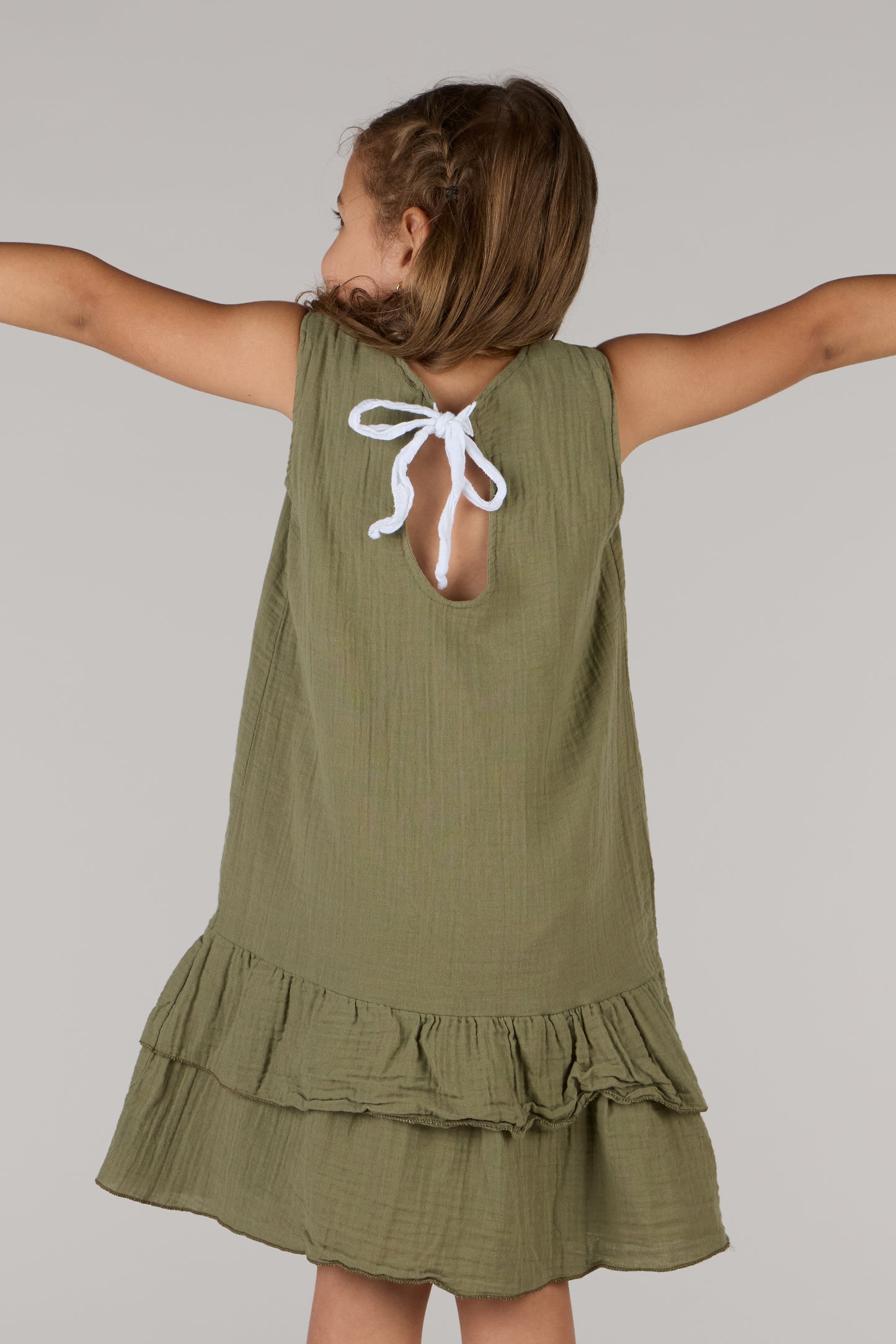 KIDS RIVER DRESS DC-OLIVE