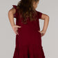 KIDS SHOLDIE DRESS-BURGUNDY