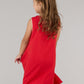 KIDS FLOWER DRESS-RED