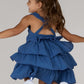 KIDS WAVES DRESS DC-INDIGO