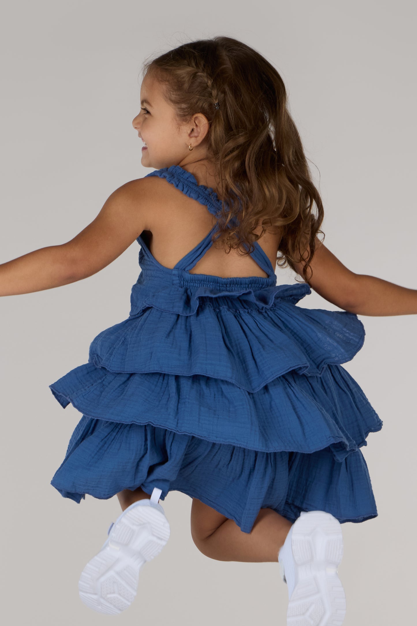 KIDS WAVES DRESS DC-INDIGO