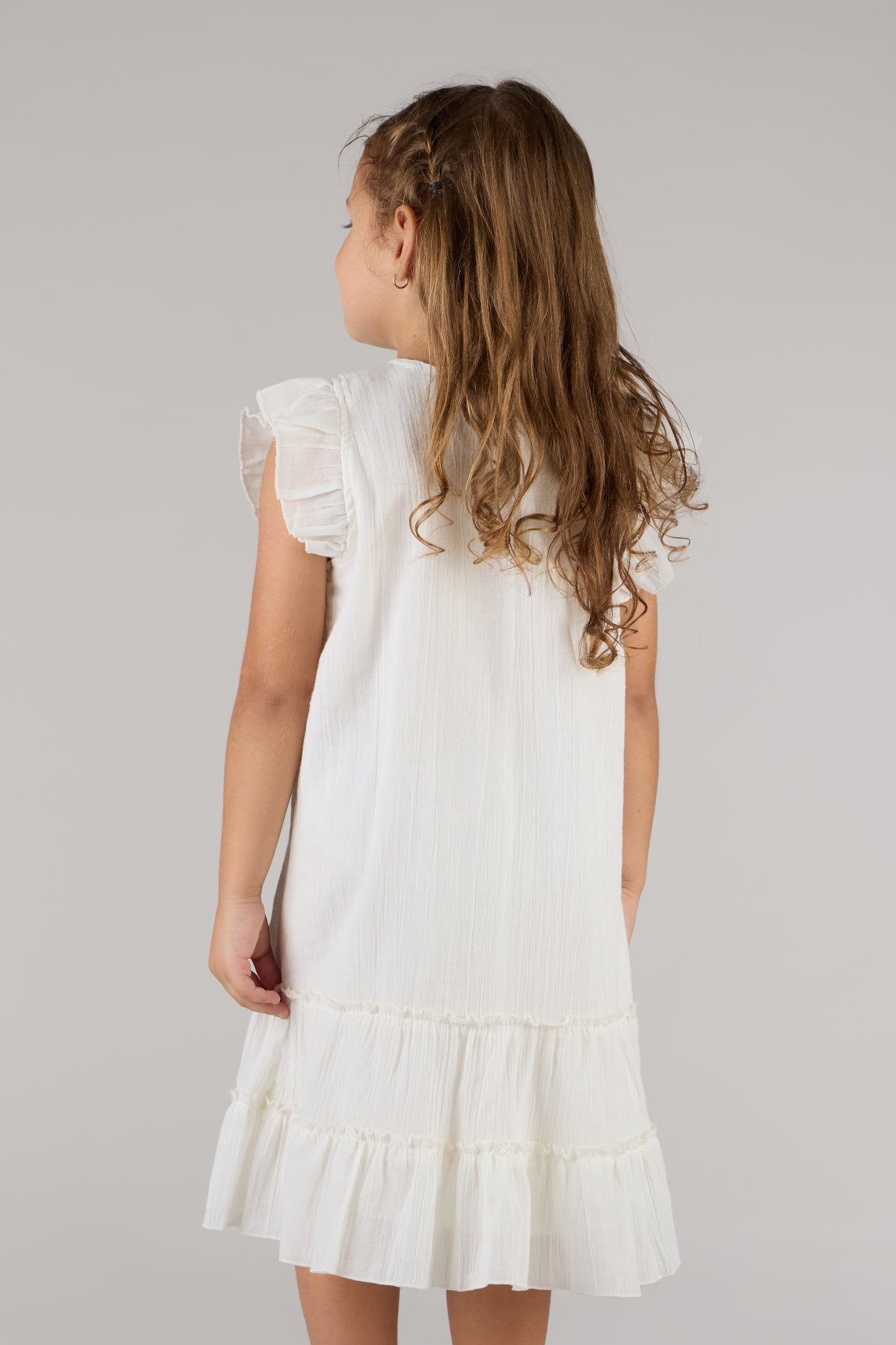 KIDS SHOLDIE DRESS-CREAM