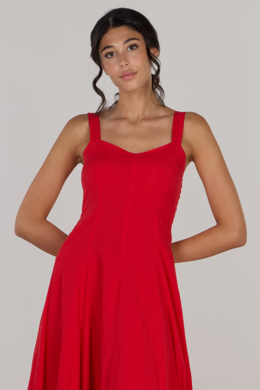 Eva fit & flare long dress