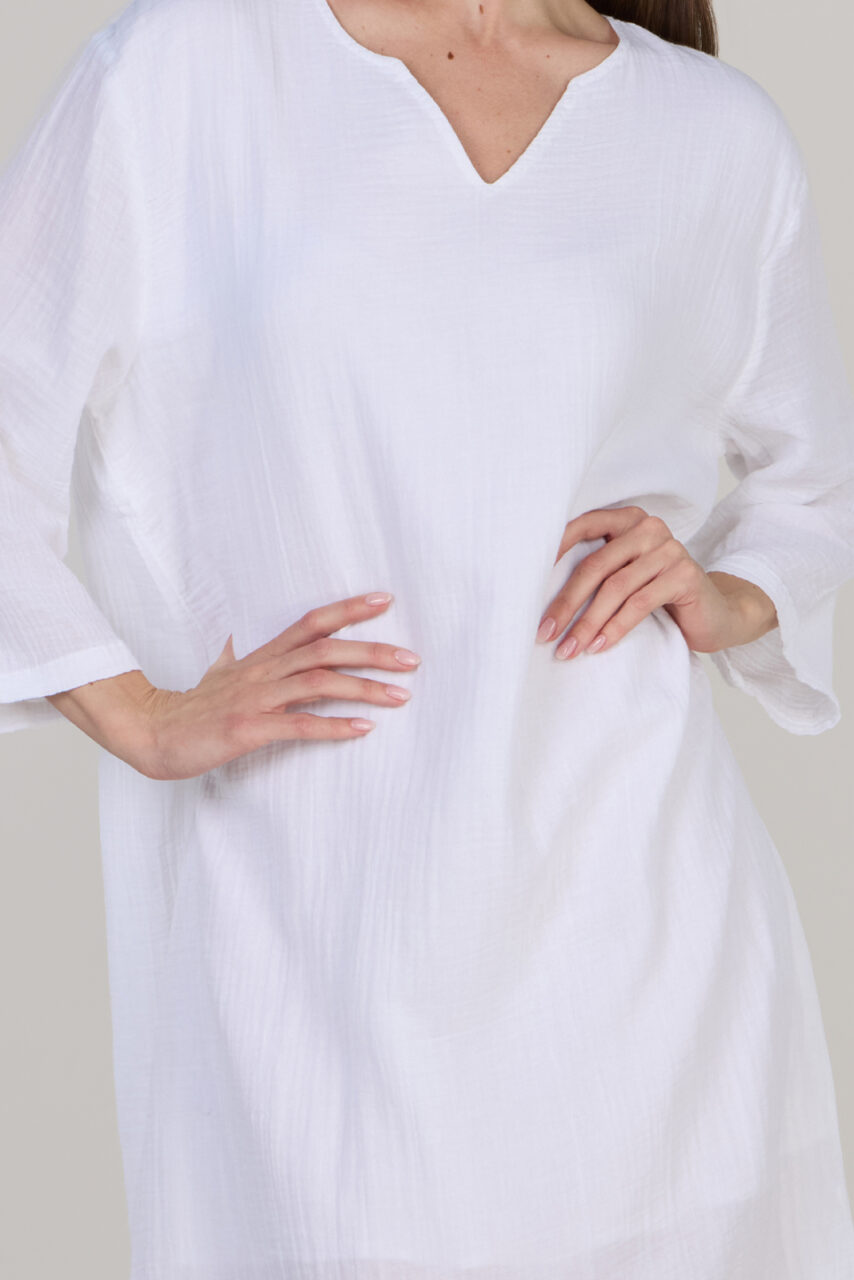 COCOONA COMFORT LONG DRESS-WHITE