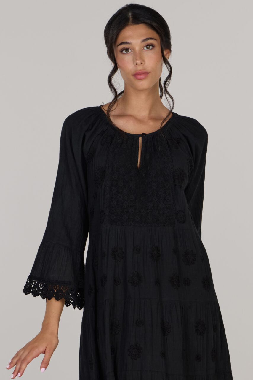 FLOWER GARDEN EMBROIDERED DRESS