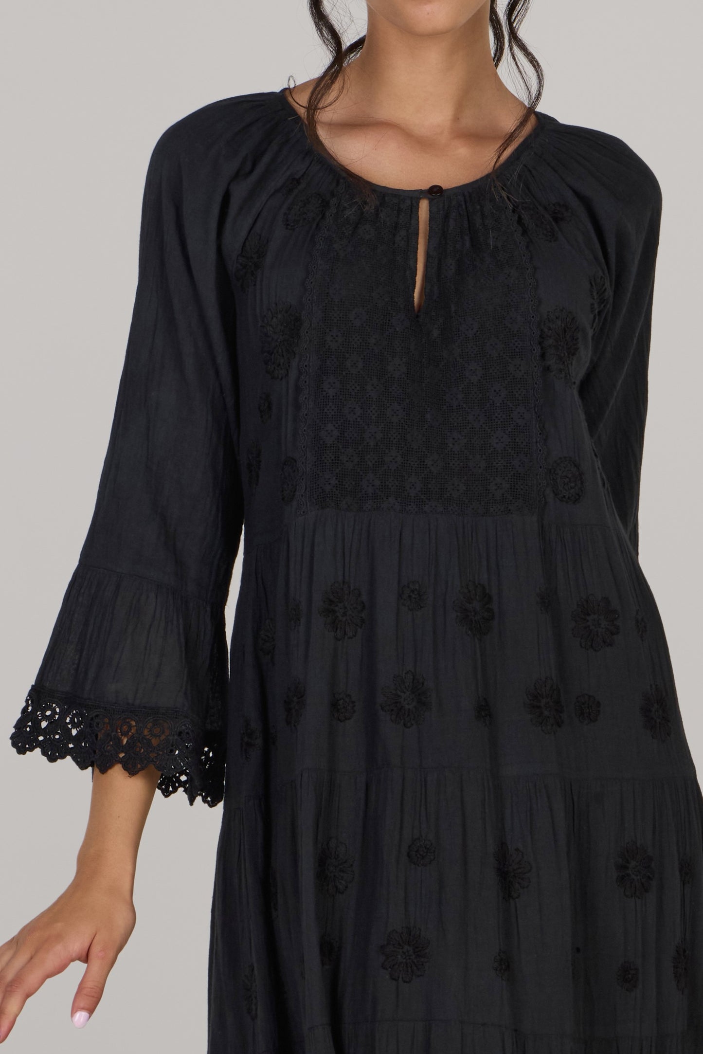 FLOWER GARDEN EMBROIDERED DRESS