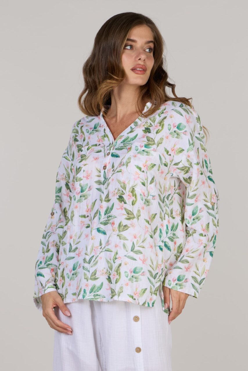 KATTY TOP DOUBLE - WHITE/GREEN