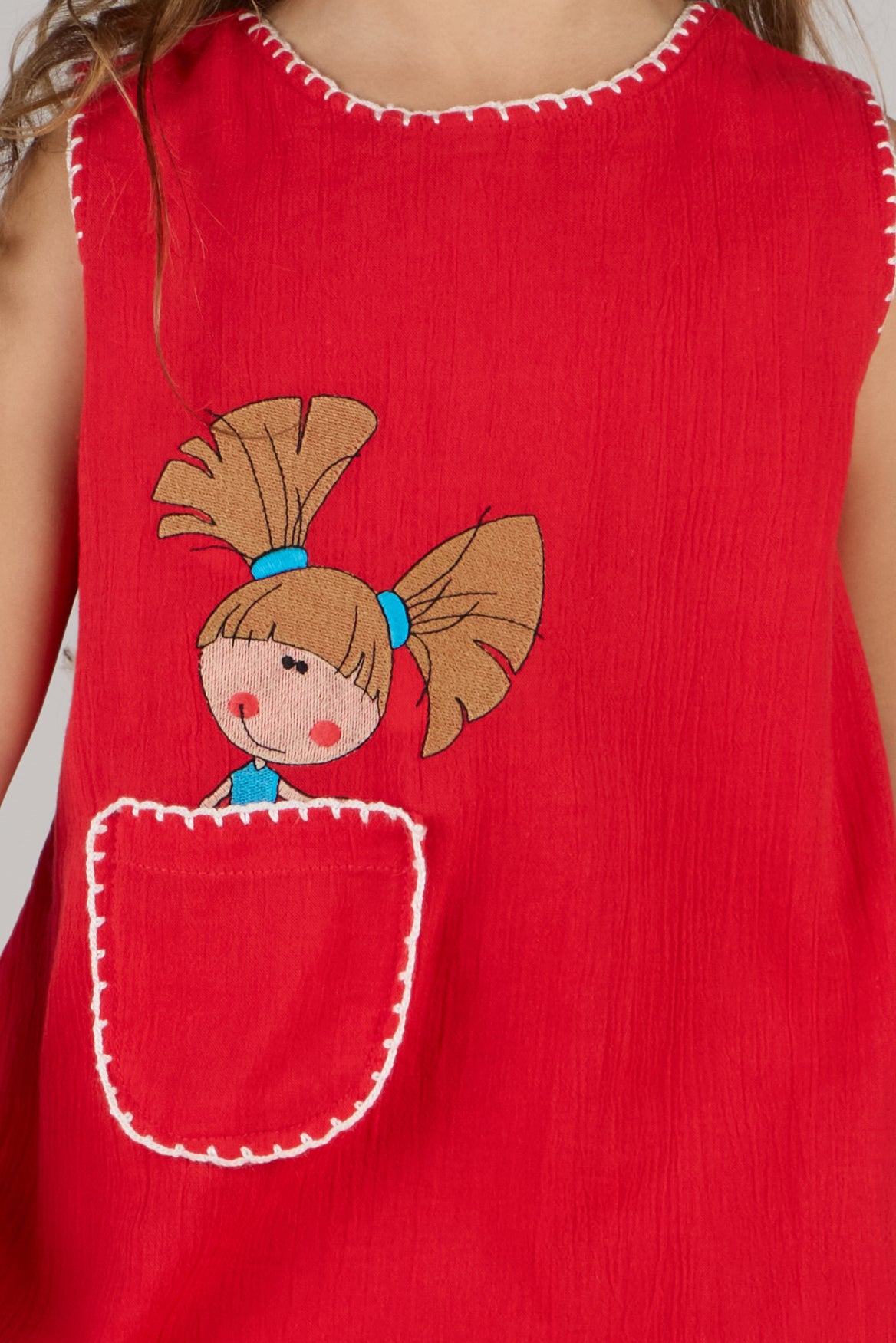 KIDS FLOWER DRESS-RED