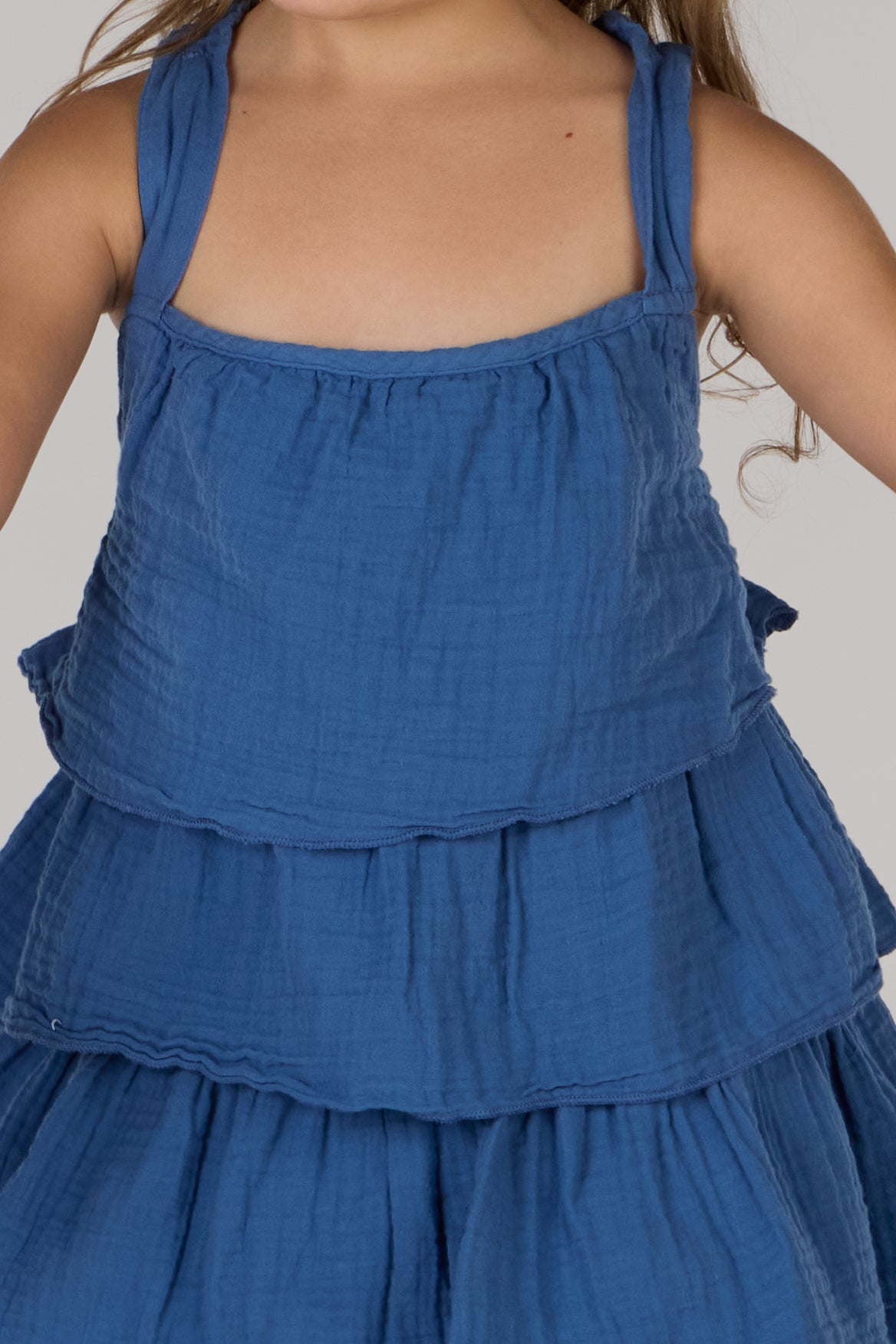 KIDS WAVES DRESS DC-INDIGO