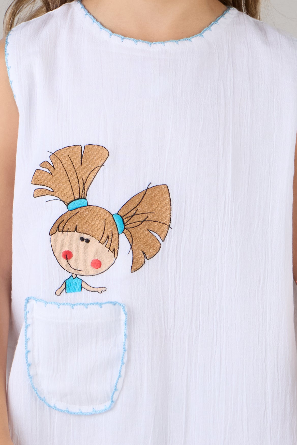 KIDS FLOWER DRESS-WHITE