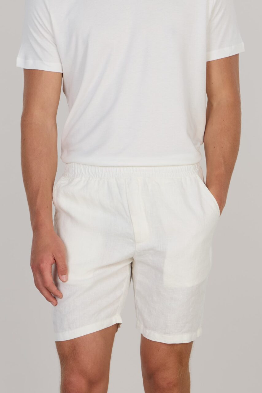 ICONIC LINEN LIGHT SHORTS-WHITE